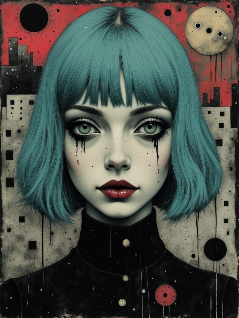 Ethereal Gothic Goddess in Drizzly Twilight