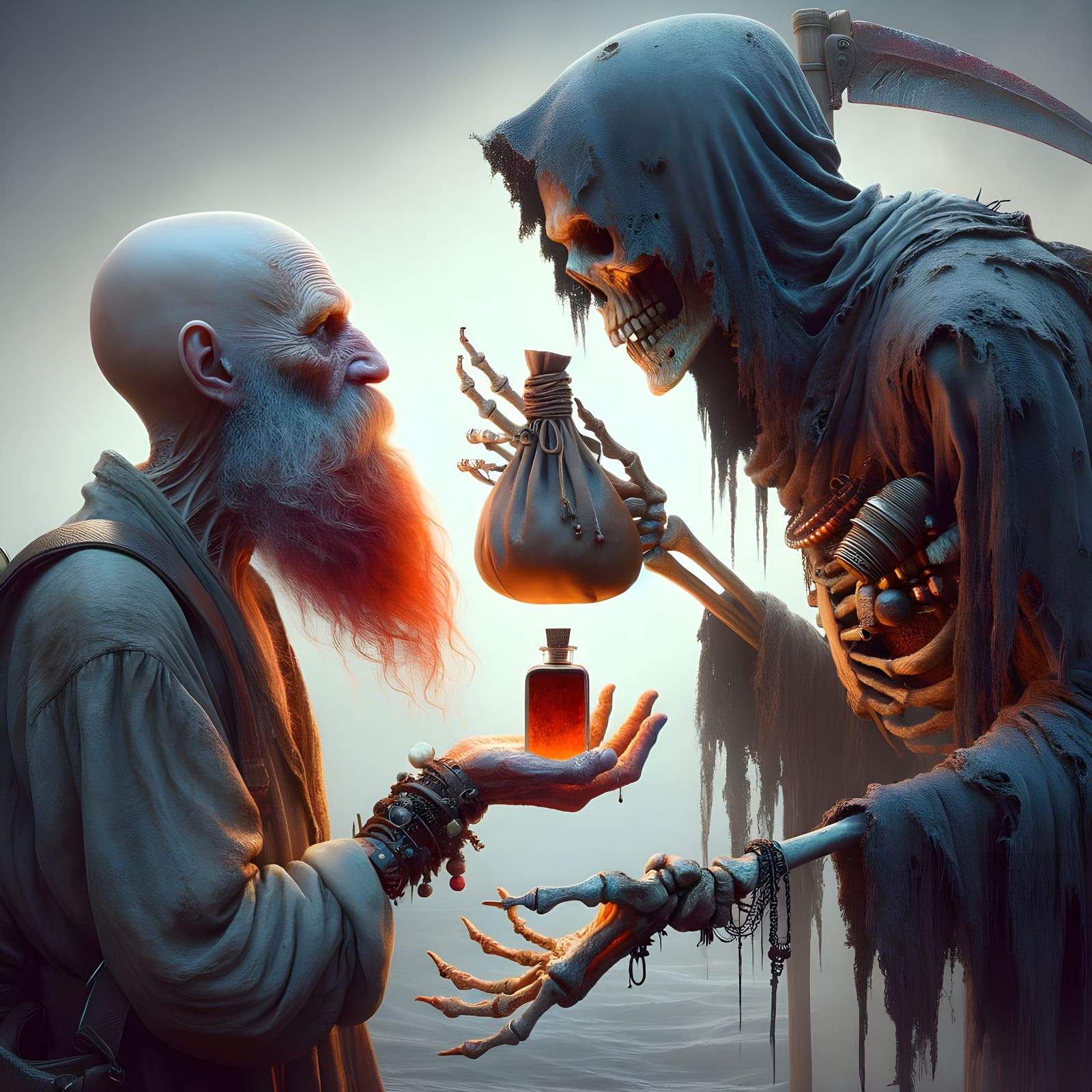Grim Reaper's Choice: A Fantasy Concept Art