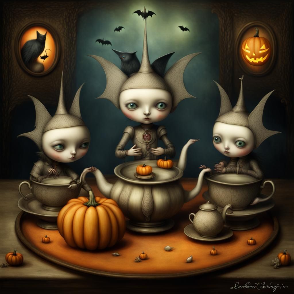 Halloween Bobba Tea Cartoon: A Digital Masterpiece