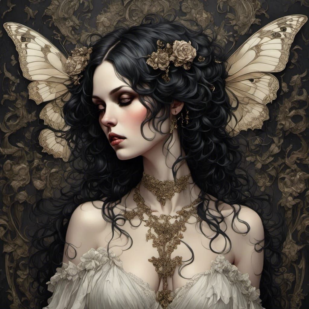Gothic Butterfly in Dark Ornate Style