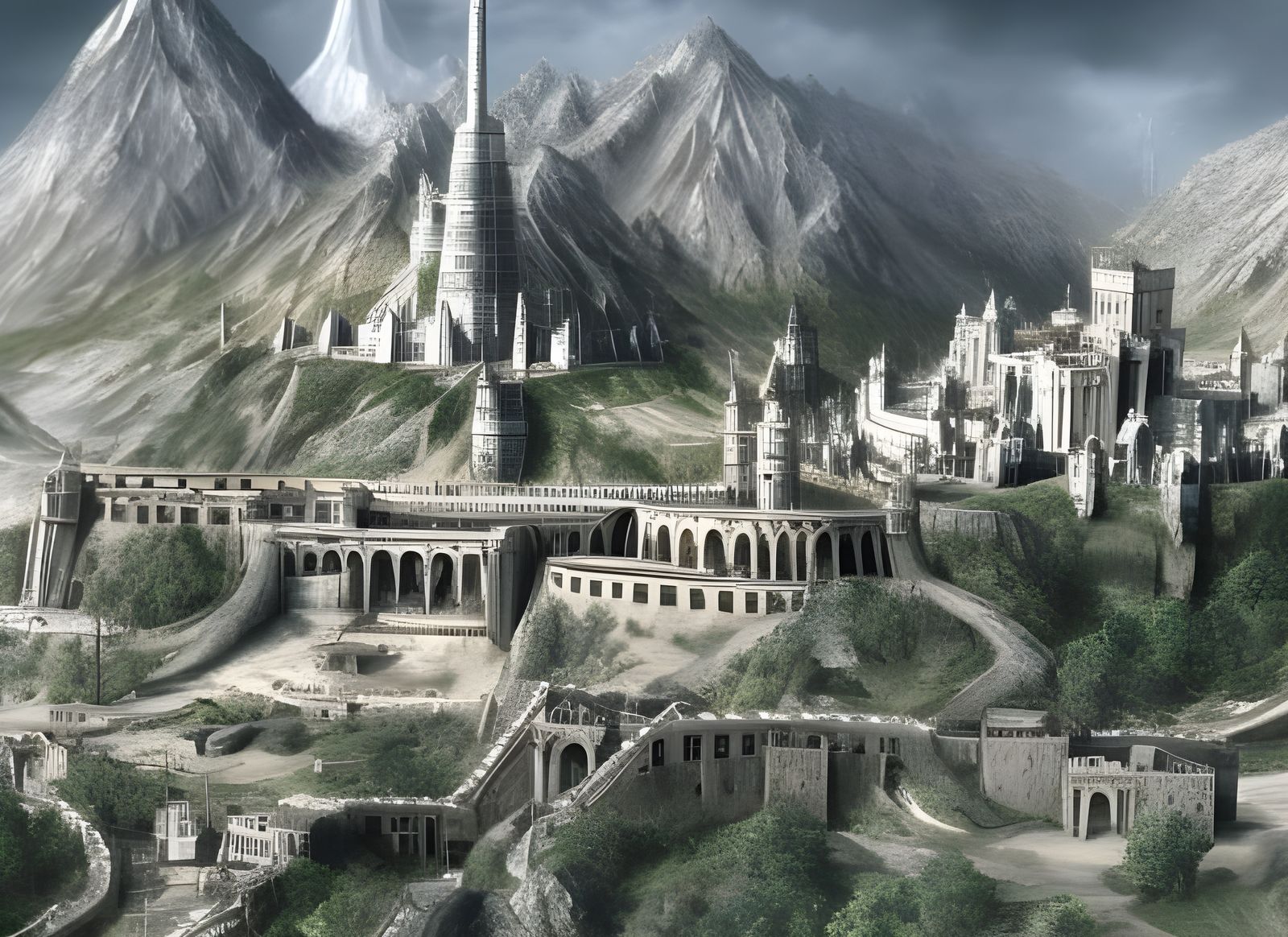Minas Tirith Siege: Ethereal Fantasy Landscape