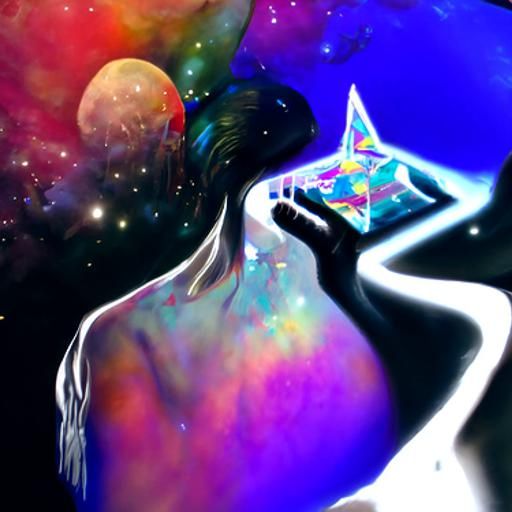 Holographic Astral Cosmic Art in Pablo Amaringo Style