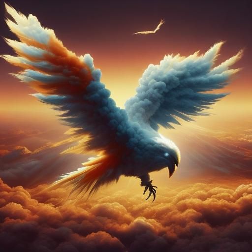 Phoenix Soaring in Dreamlike Fantasy Style