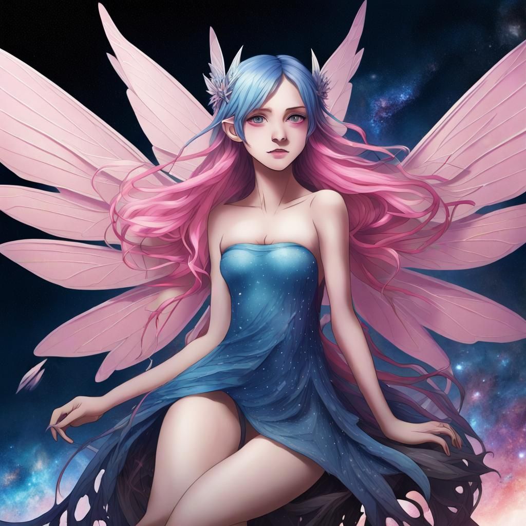 Anime Galaxy Fairy with Sword of Darkness