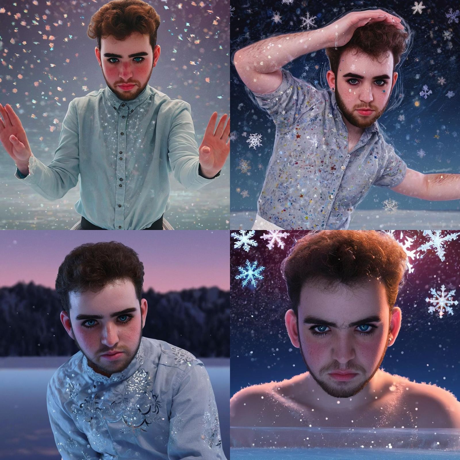 Ballet Dancer on Frozen Lake: 3D Anime Art