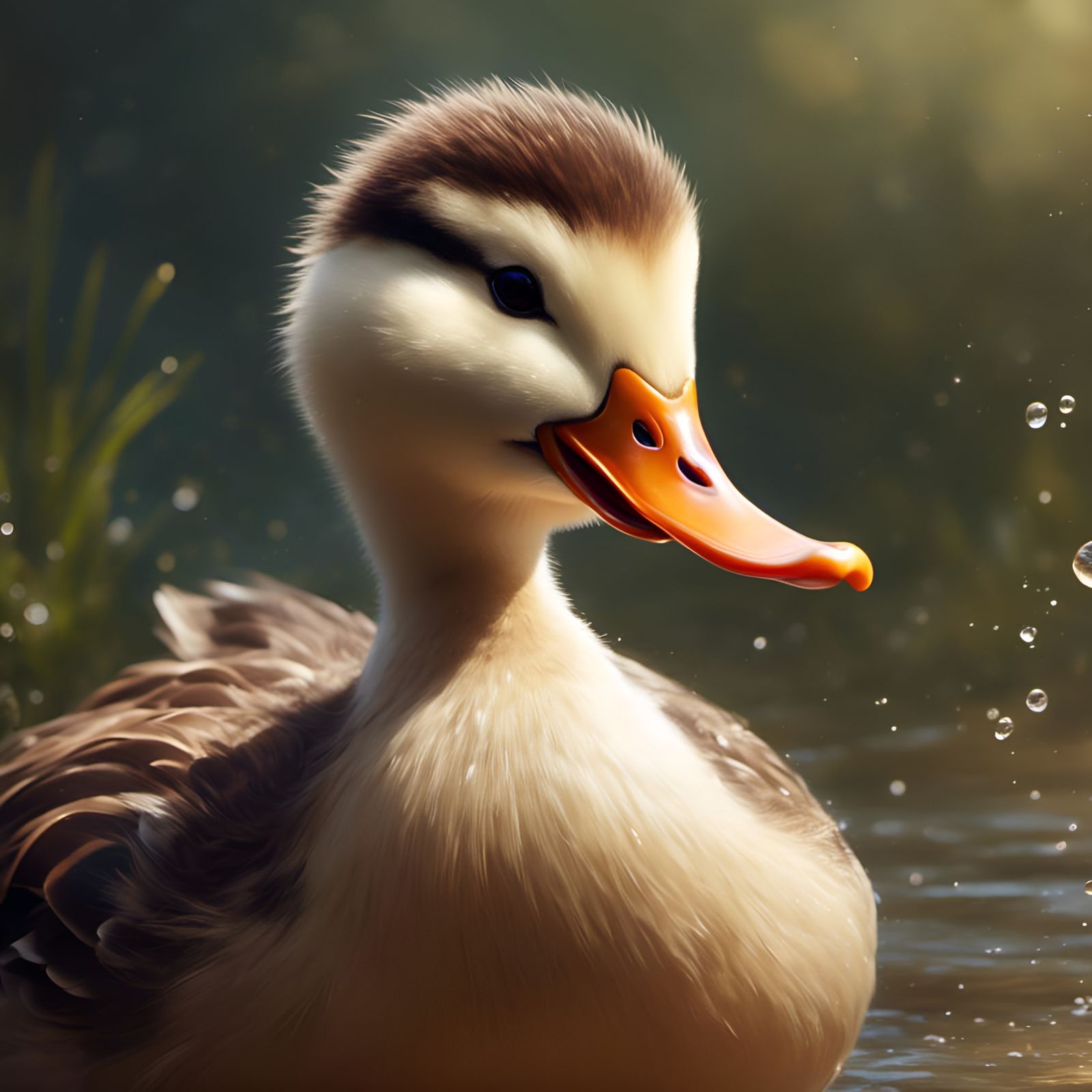 Adorable Duck Painting in Expressive Style