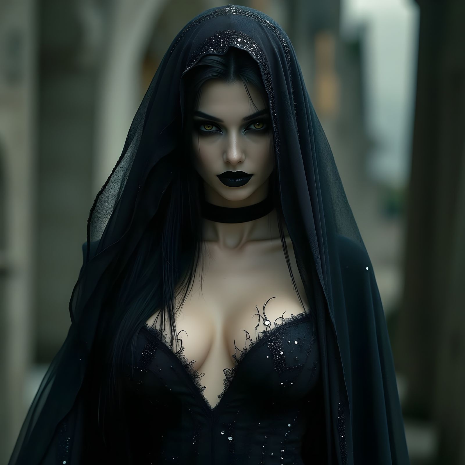 Mysterious Vampire Woman Portrait