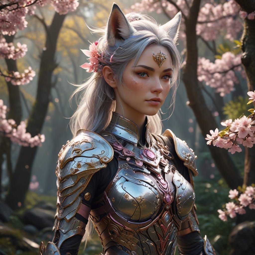 Sakura Goddess in Ancient Forest