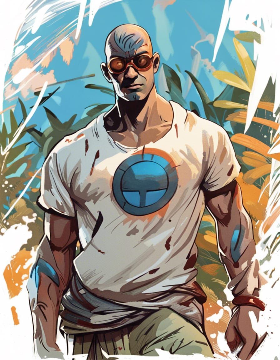 Jungle Hero in Comic Book Style