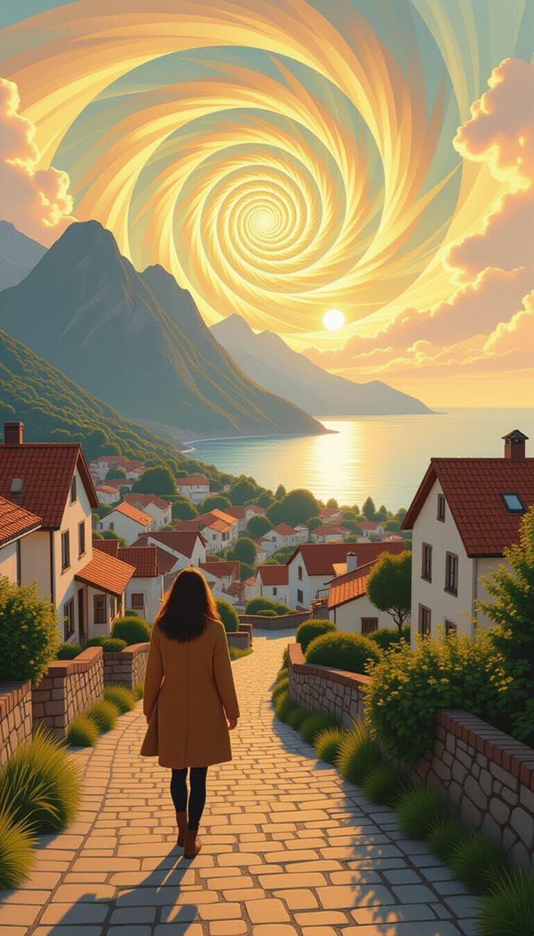 Sunrise Stroll Through Serene Town