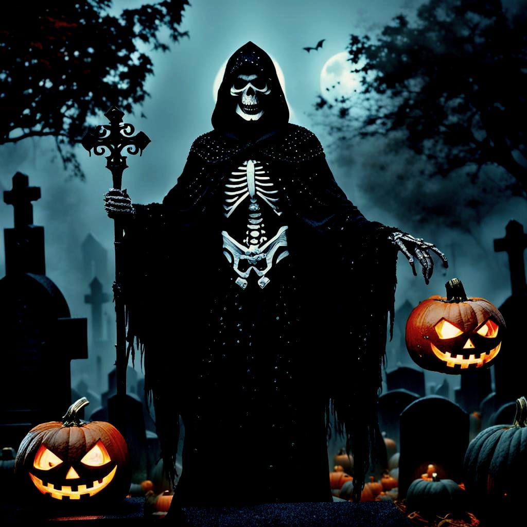 Ethereal Grim Reaper Jack-o'-Lantern Fantasy