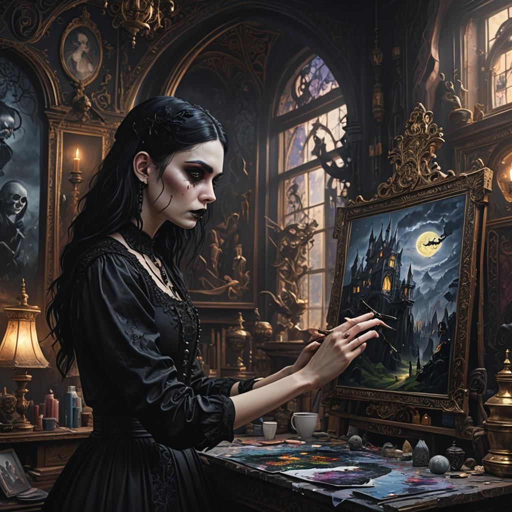 Goth Girl's Fairytale Canvas Comes to Life