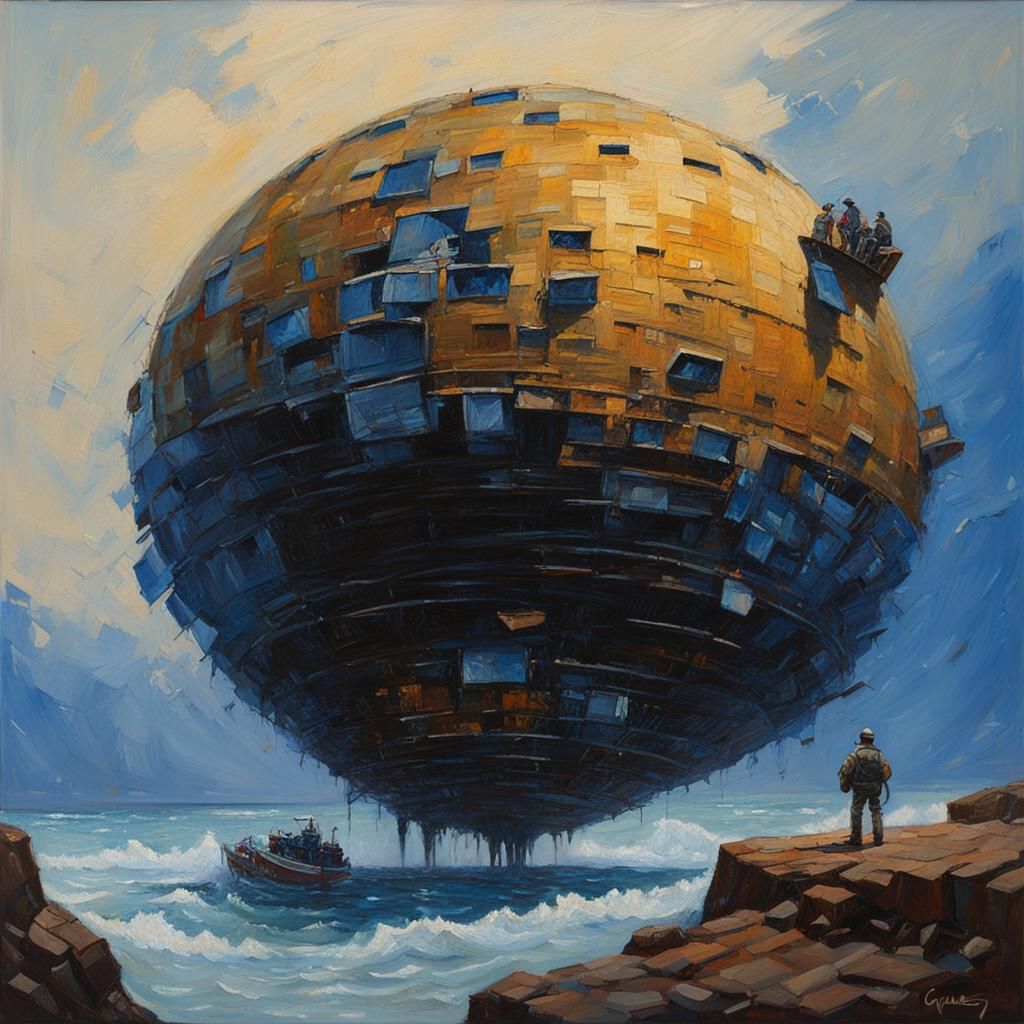 Sapphire Void: Oil Painting Masterpiece