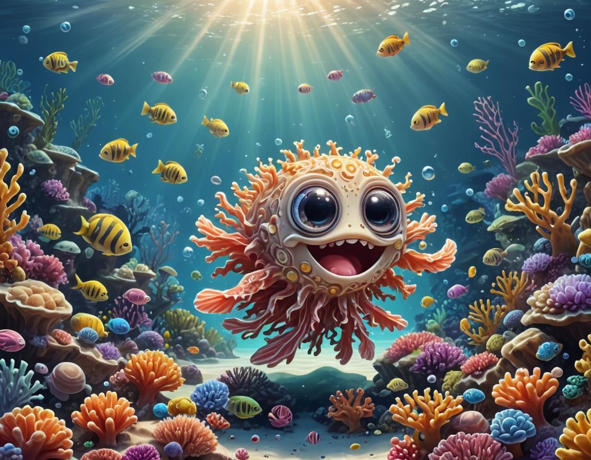 Chibi Microbe Enters Vibrant Underwater World