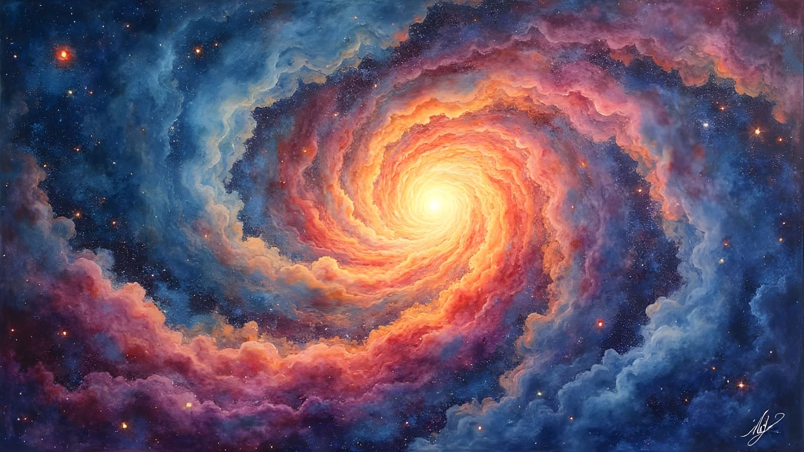 Miró-Inspired Cosmos in Impressionistic Watercolor