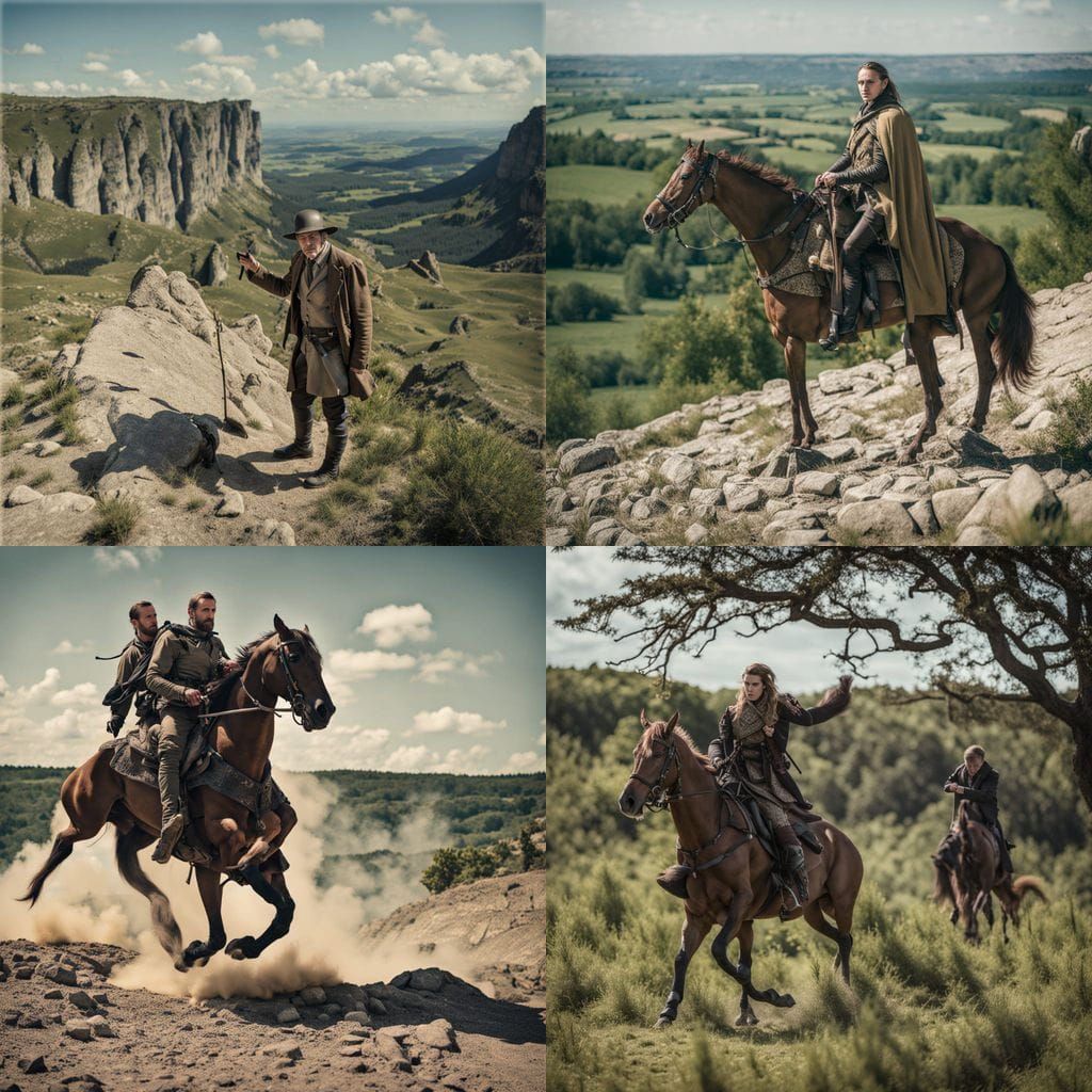 Moses and Joshua Battle Amalekites: Cinematic Film Still