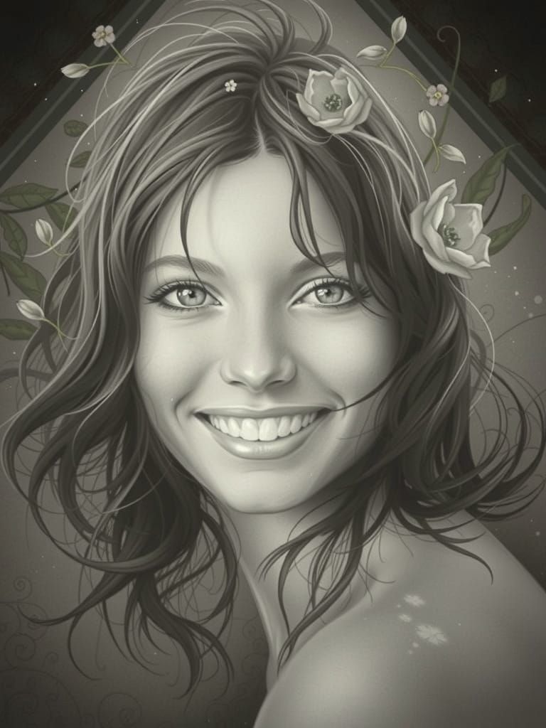 Whimsical Floral Goddess in Dreamy Soft Focus