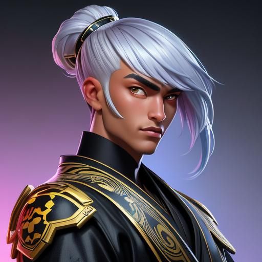 Glittering Kimono: A Futuristic Portrait in Gold and Black