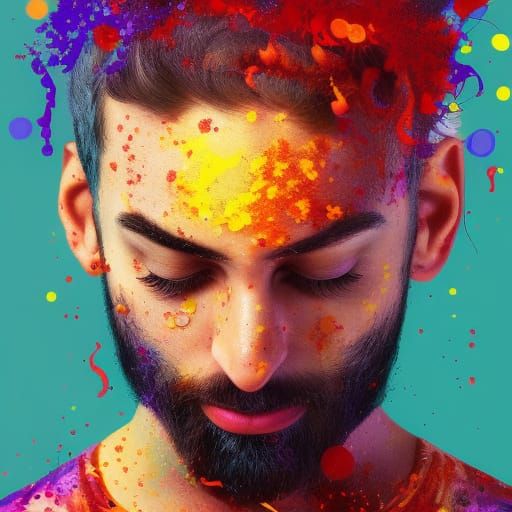 Jewish New Year Celebration in Hyperrealistic Splash Art