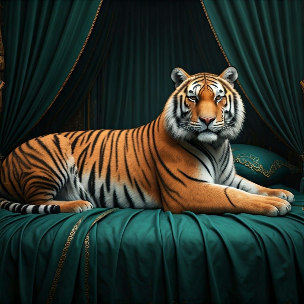 Tiger in Velvet Opulence