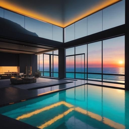 Futuristic Quiet luxury large Malibu beach home pool large g...