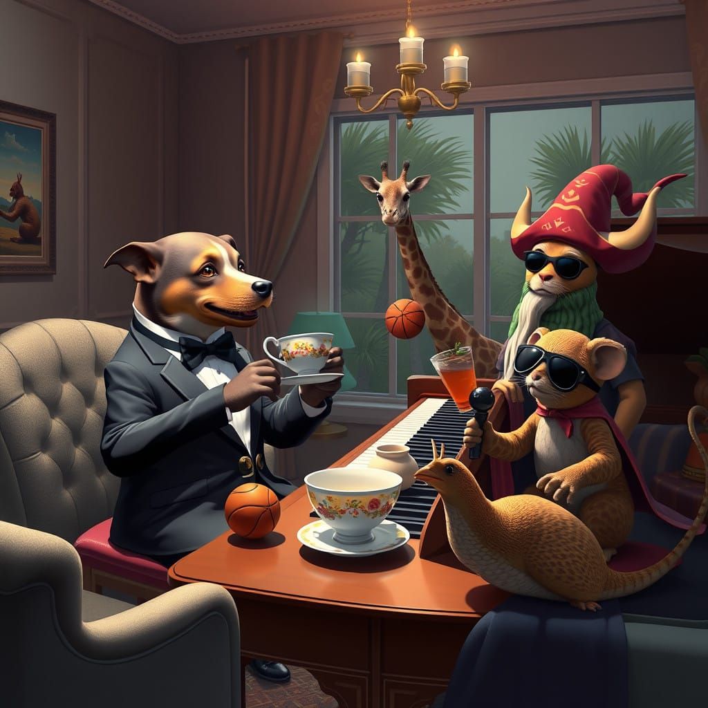 Fantastical Creatures in Whimsical Settings