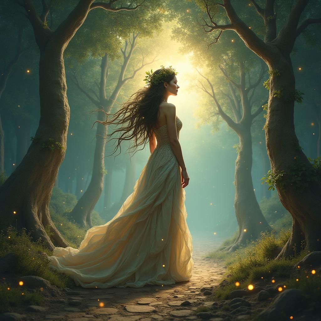 Woman at Crossroads of Past and Future