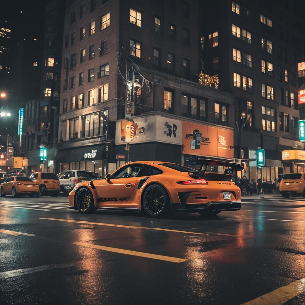 Porsche 911 GT3 RS in NYC at Night
