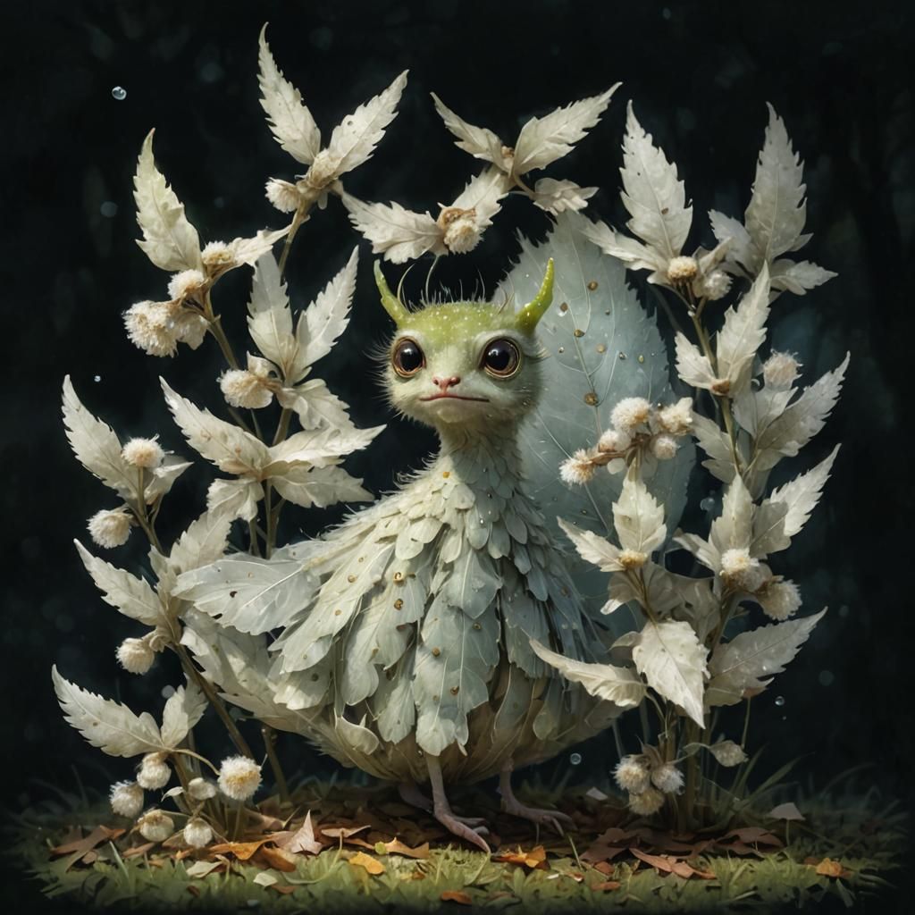 Cute Fantasy Creature in Enchanted Forest