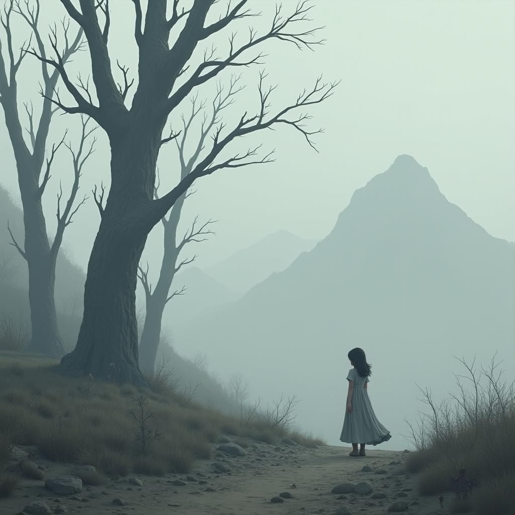 Girl in Grey World: Cinematic Matte Painting