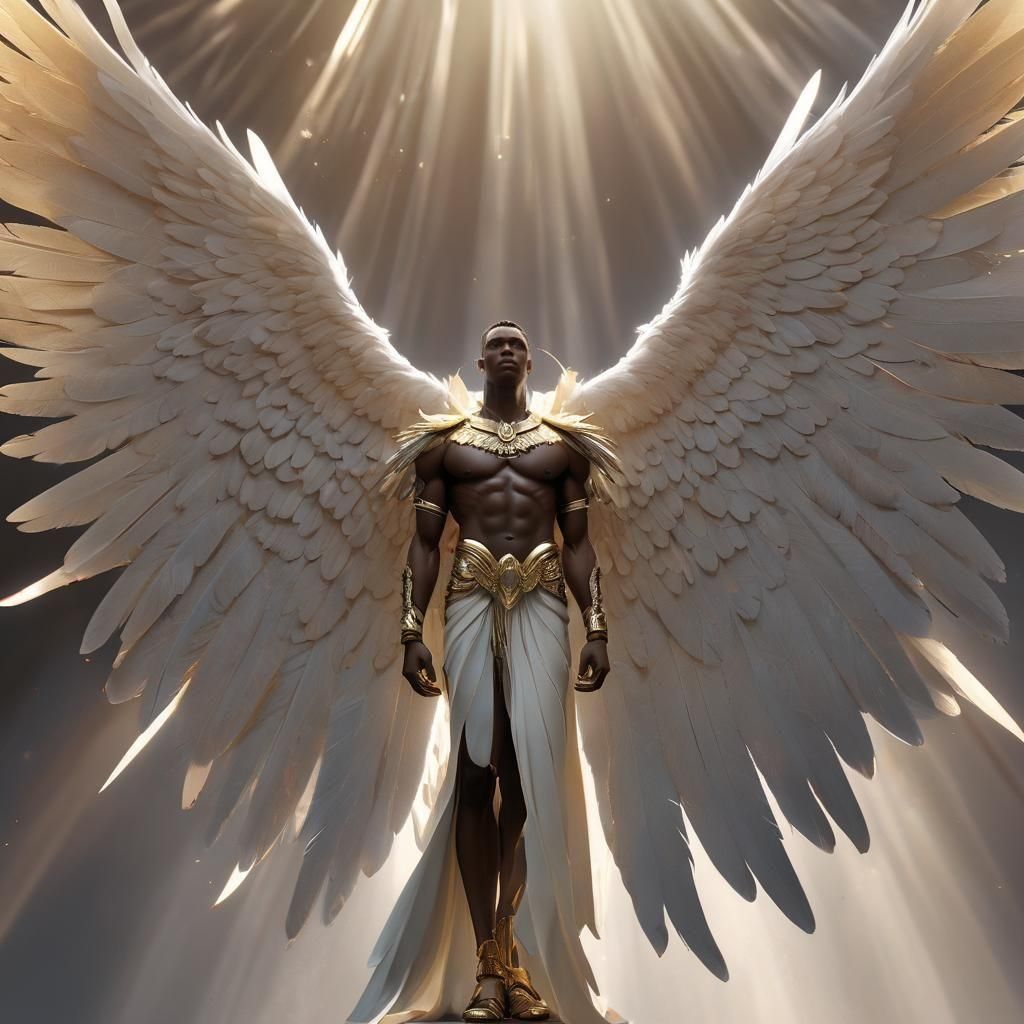 African Angel in Anime-Inspired 3D Rendering