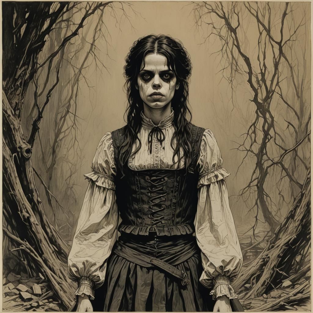 Gothic Horror Portrait of a Woman