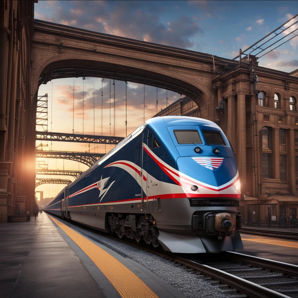 Amtrak Train Arriving in Pittsburgh: Fantasy Concept Art