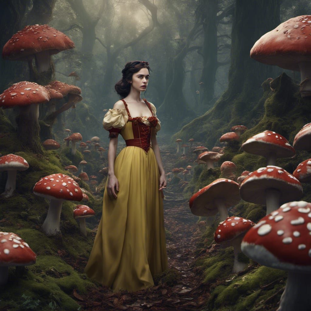 Snow White in Enchanted Forest: Digital Art