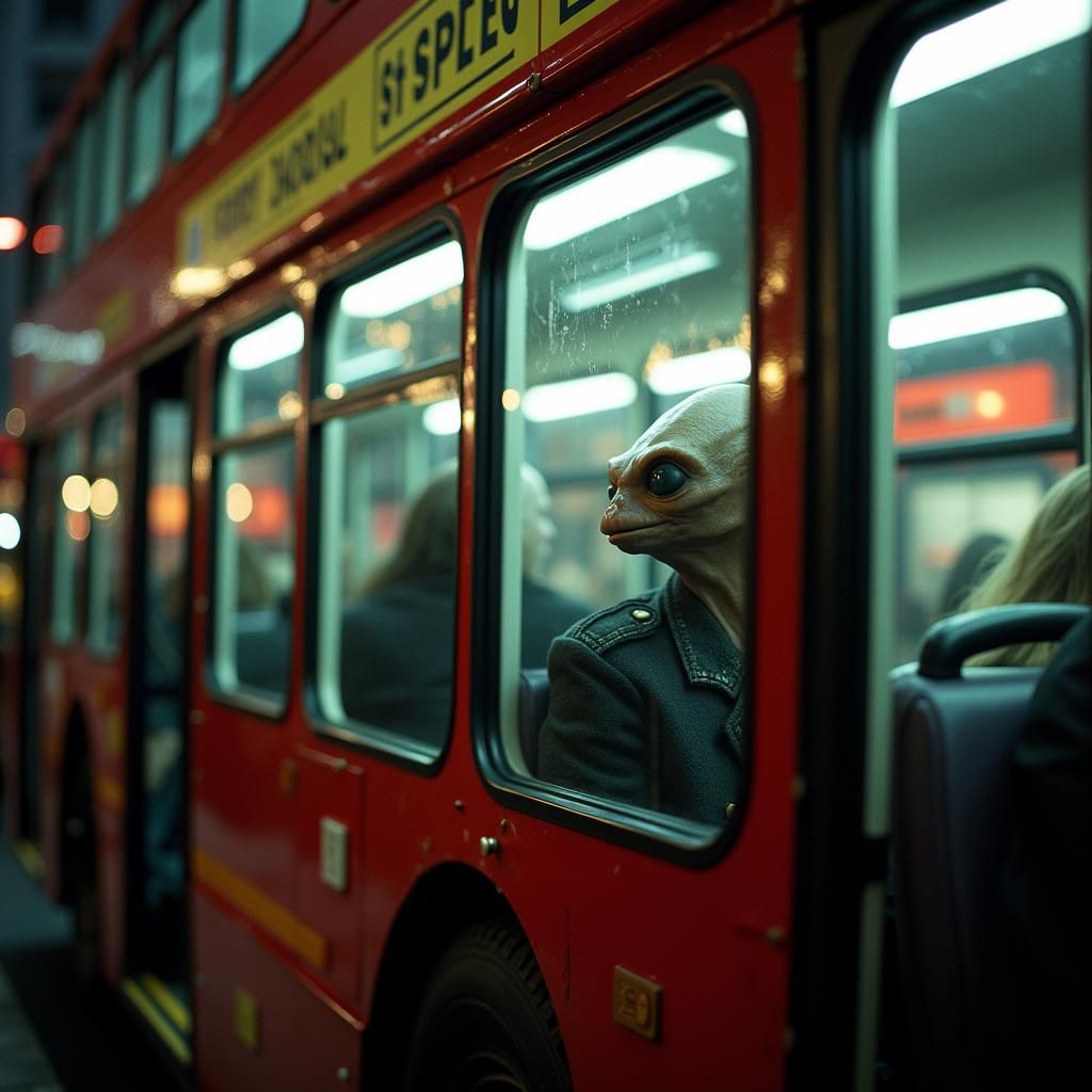 Alien on a London Bus: Cinematic Still