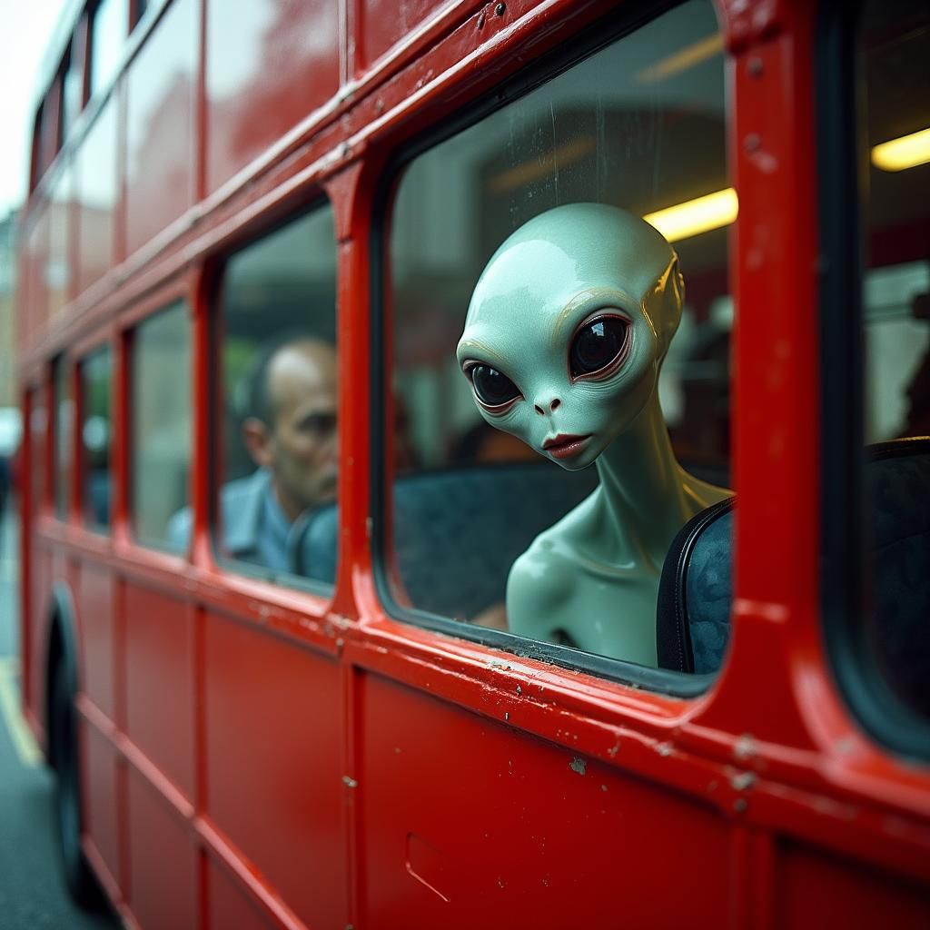 Alien on a London Bus: Cinematic Still