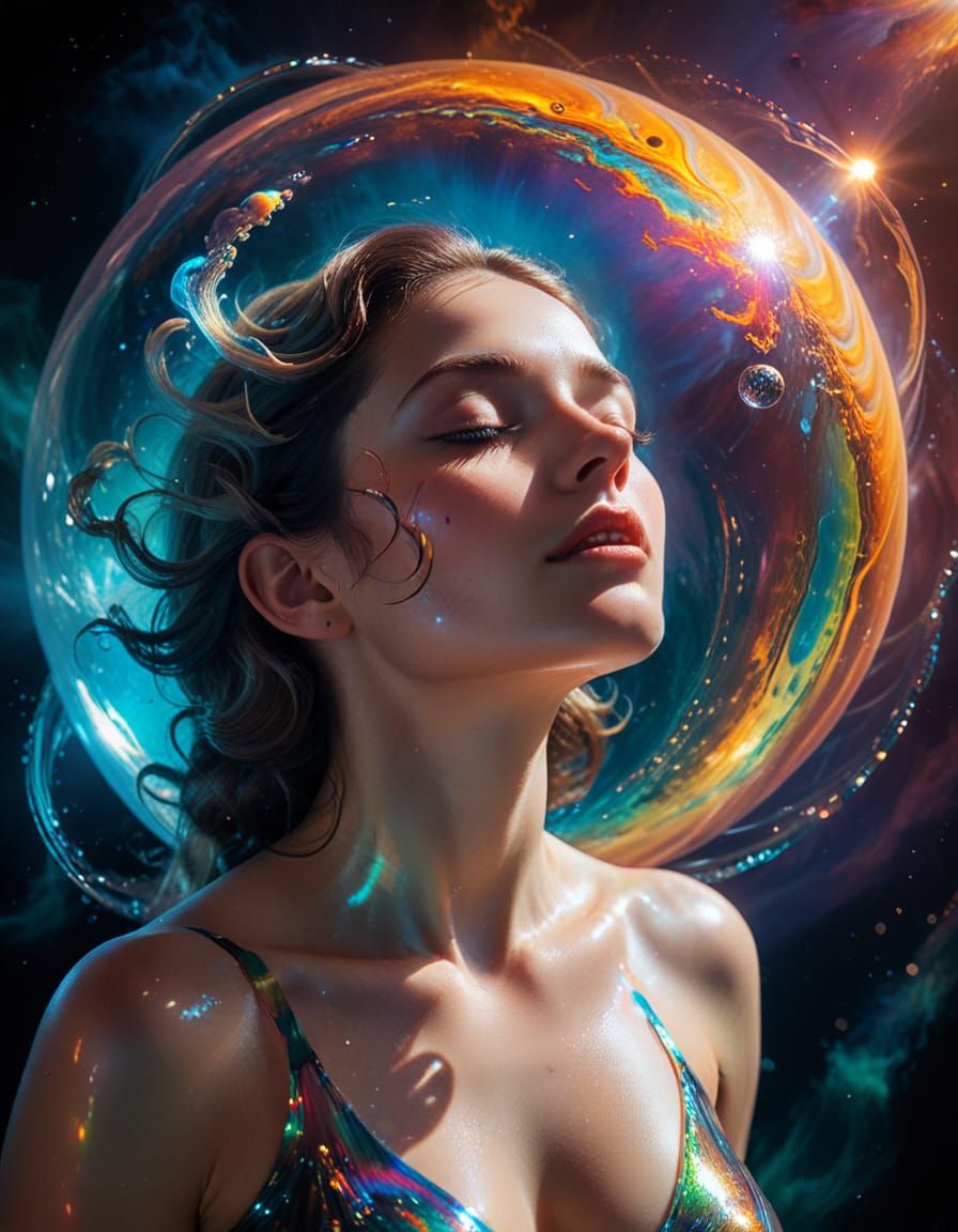 Cosmic Dreamer in Ethereal Haze