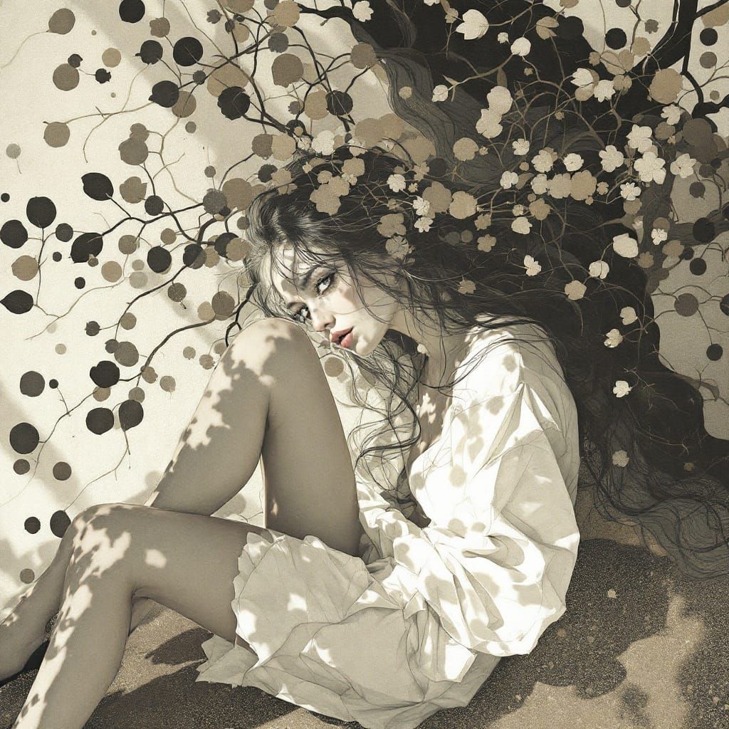 Elegant Woman Portrait in Dreamlike Surreal Style