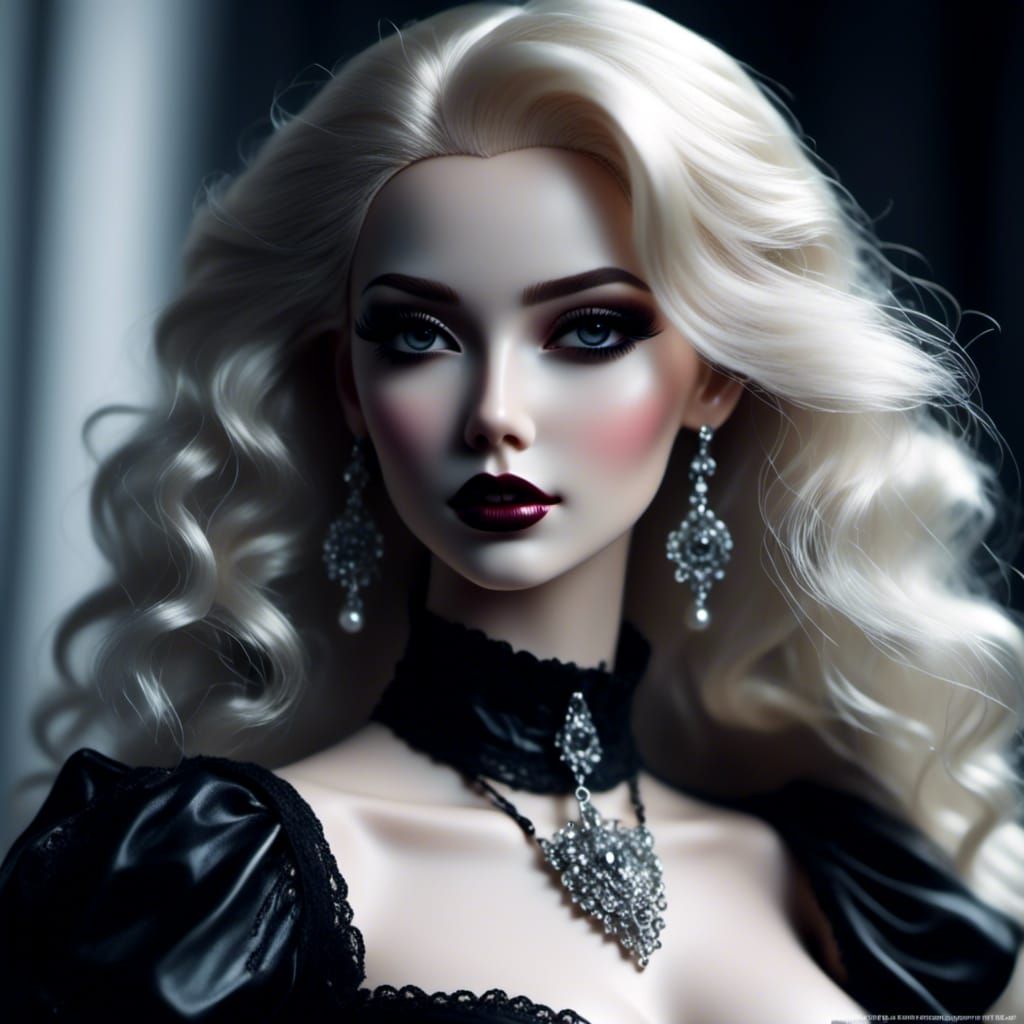 Monochrome Sketch of Barbie with Beretta