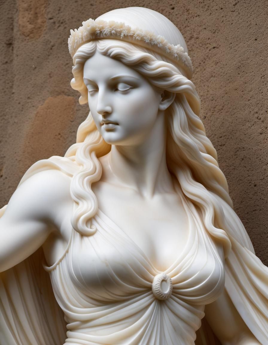 Alabaster sculpture of Demeter