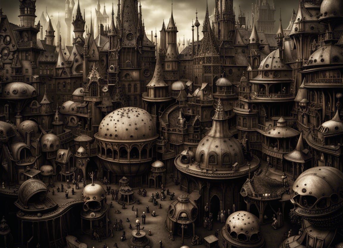 Dark Gothic Fairy City in Baroque Style