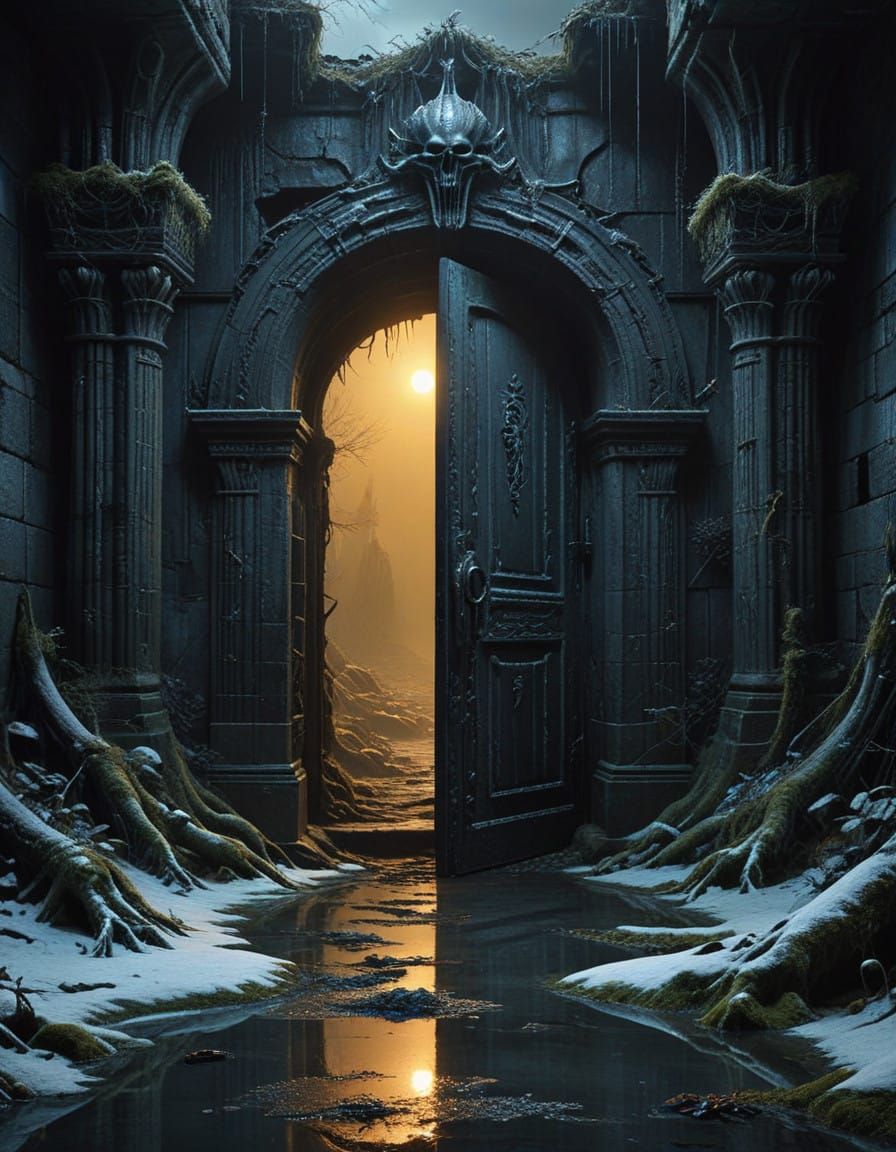 ominous half opened doorway