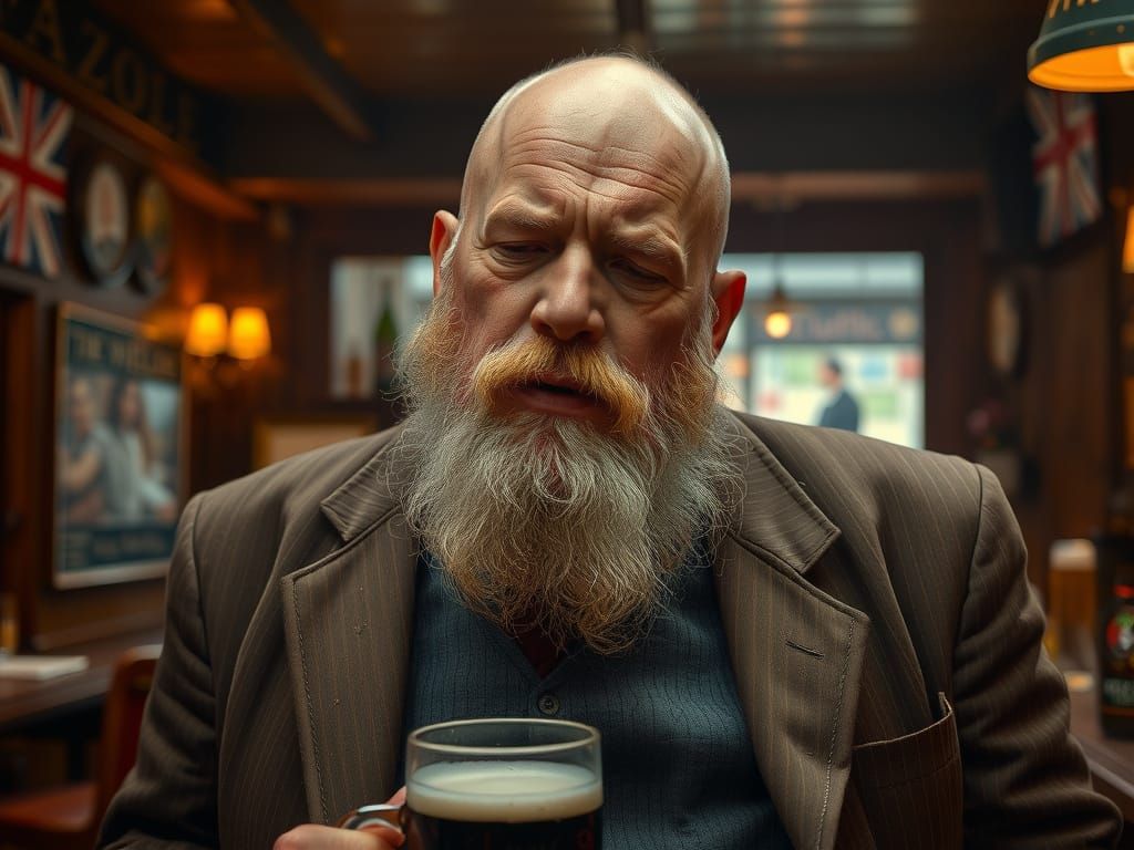 Man Kisses Viewer in Warm English Pub