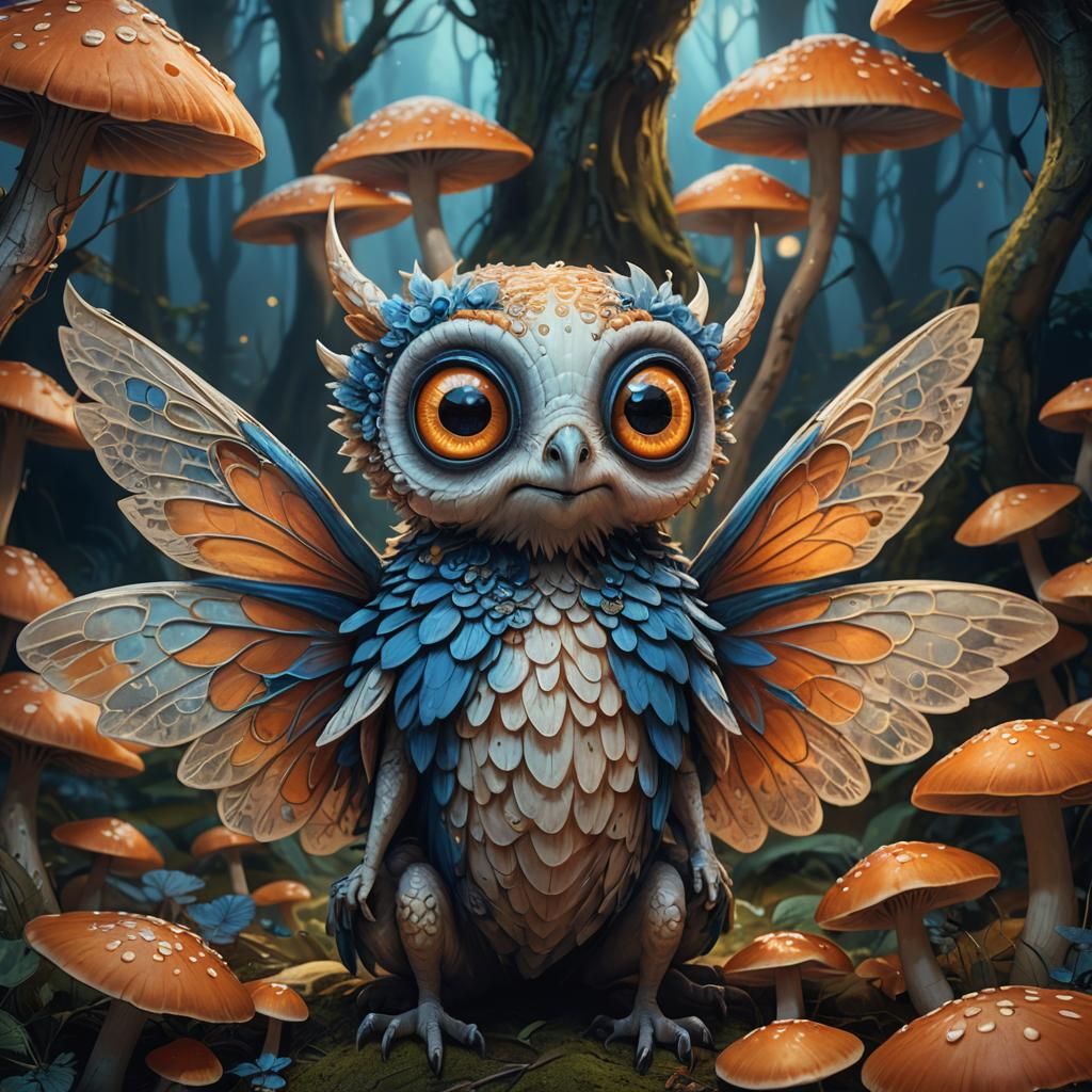 Luminescent Mushroom Lights a Cute Fantasy Creature