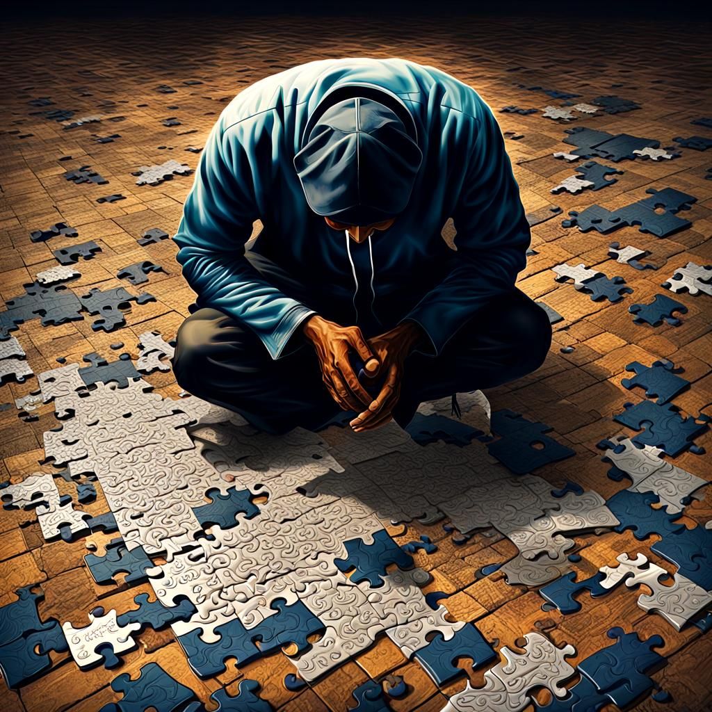 Dramatic Digital Painting of Prayer and Insanity