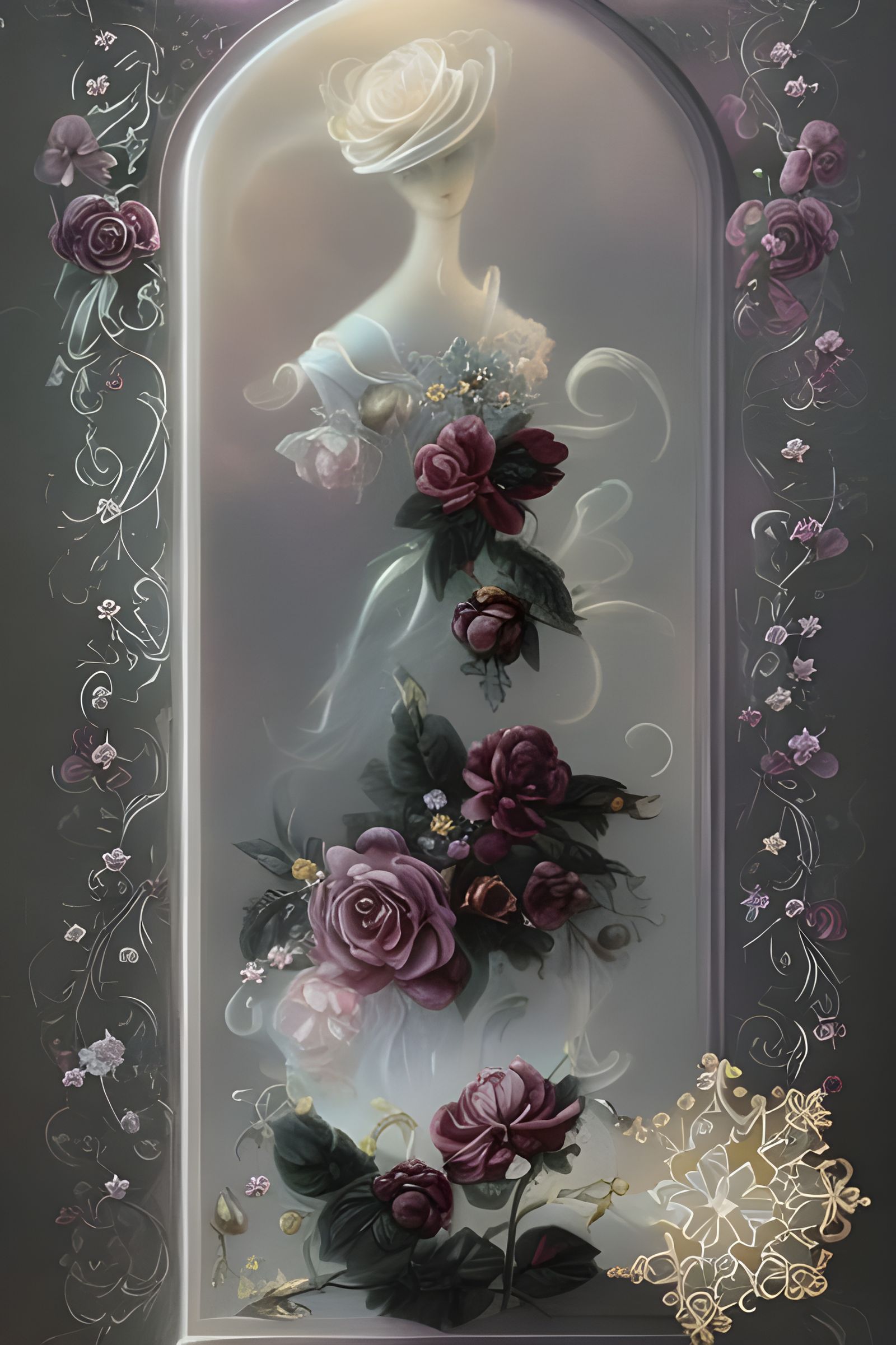 Magical Rose Surrounded by Crystal Sparkles