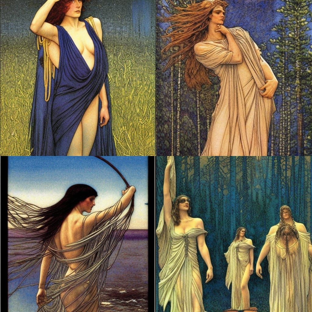 Dreamy Symbolic Figure in Oil Painting Style