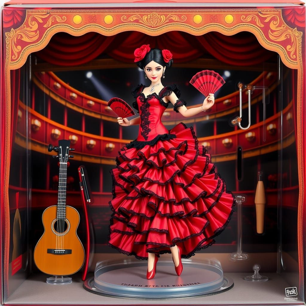 Spanish Ballerina Action Figure in Hyperrealistic Style