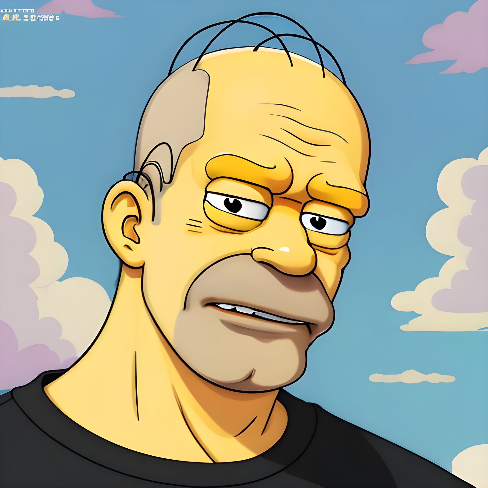Homer Simpson Portrait in Anime Style