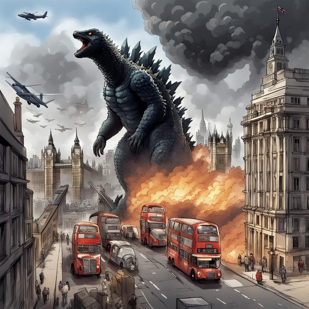 Godzilla's Anime Attack on London